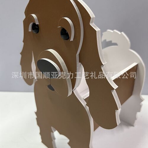 雪纳瑞犬灰色PVC花盆盘栽酒店公司庭院装饰摆件收纳箱境外
