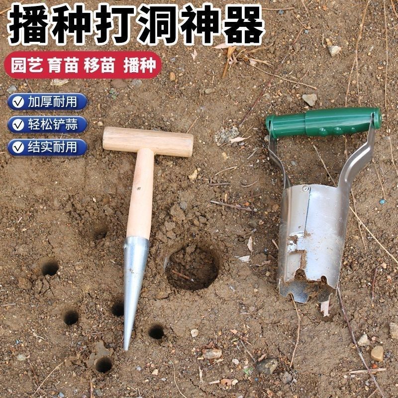 播种打洞器移苗追肥种菜不锈钢育苗菜籽多肉工具播籽花园种苗神器图片