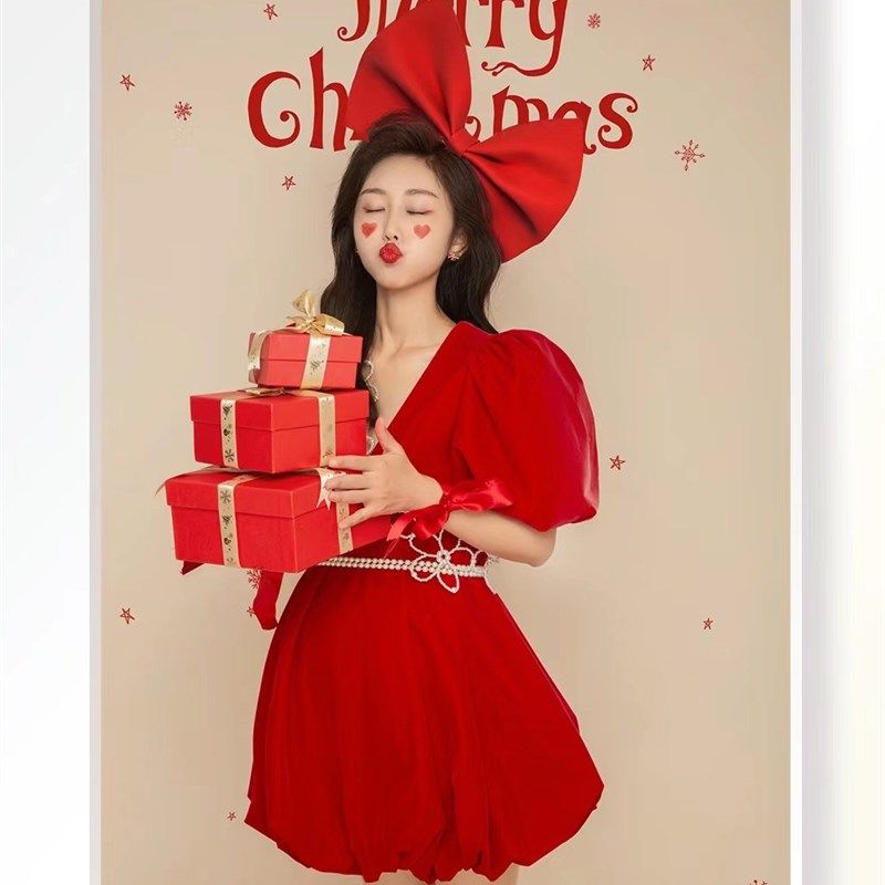 新款龙年主题影楼拍照服新年喜庆红色可爱连衣裙孕妇照衣服在家拍,孕妇装/孕产妇用品/营养,影楼服装,淘宝优惠券,粉丝福利购,淘宝优惠卷