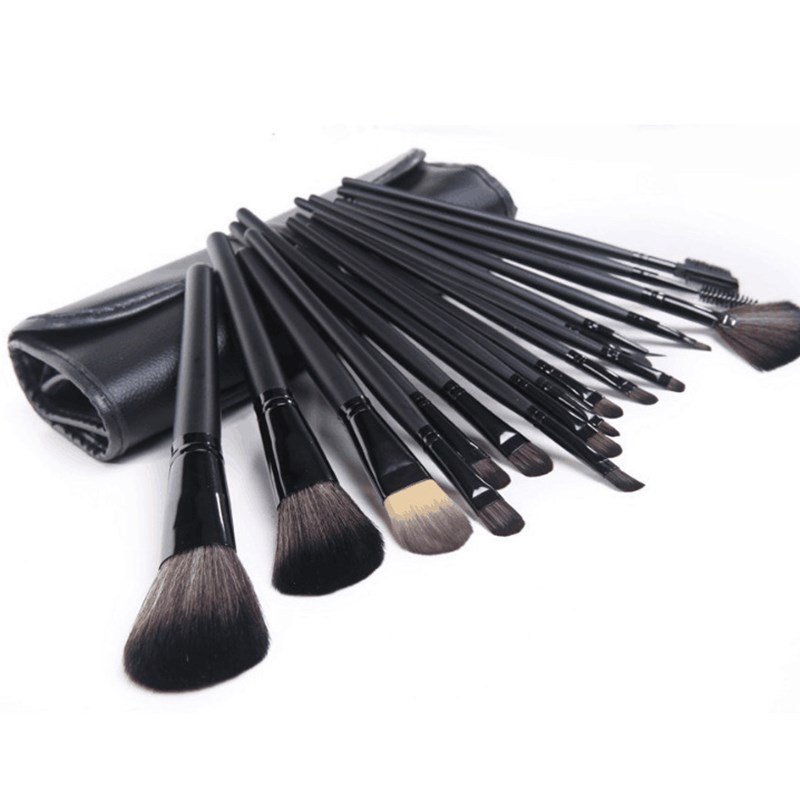 12支1518黑色化妆刷套装眼影纤维毛新手初级日常美妆工具现货