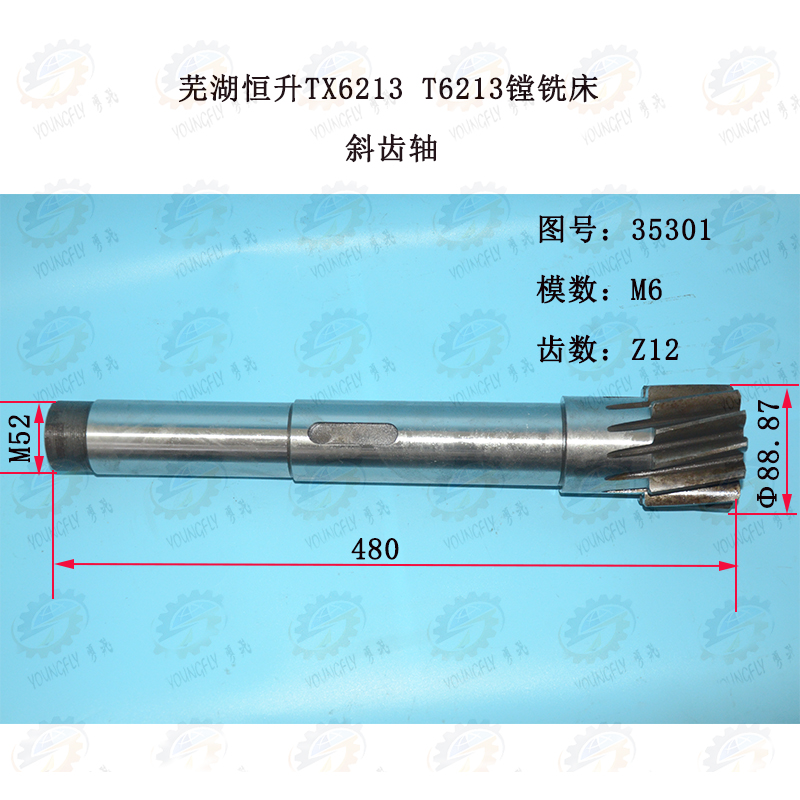 芜湖恒升T6213 TX6213镗床斜齿轮轴35301 6模12齿