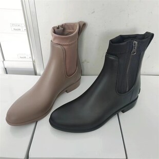 梅雨季战靴!日系复古户外休闲拉链雨鞋防水防滑低X筒雨鞋雨靴女