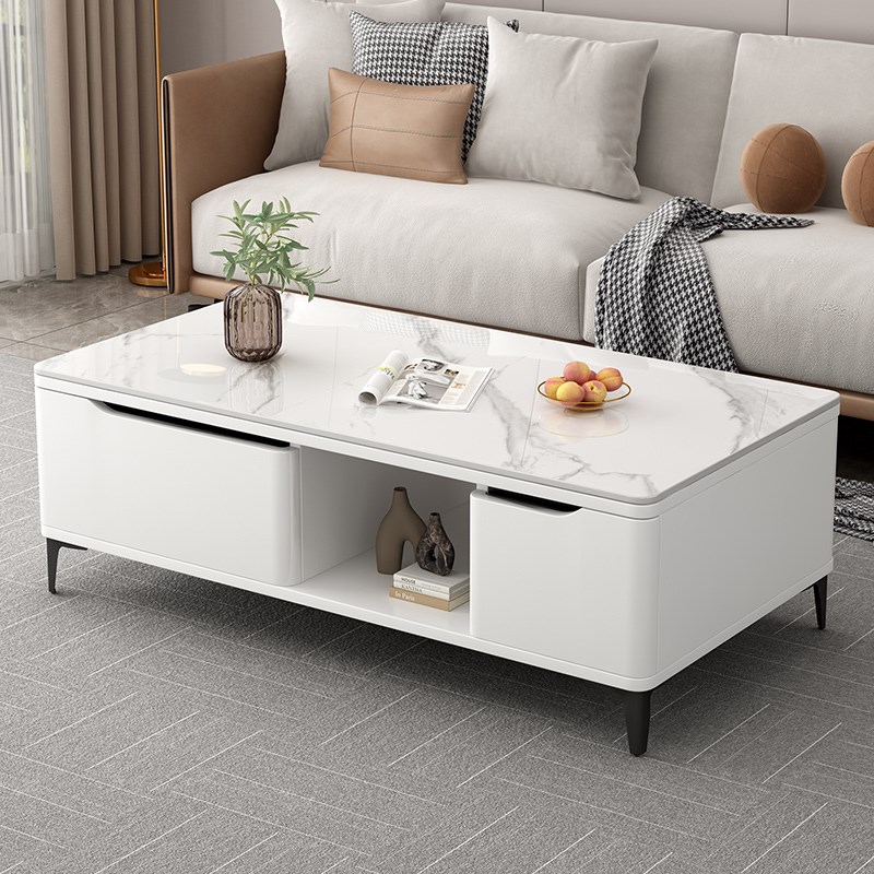 岩板玻璃茶几电视柜组合客厅家用北欧小户型现代简约轻奢高级感