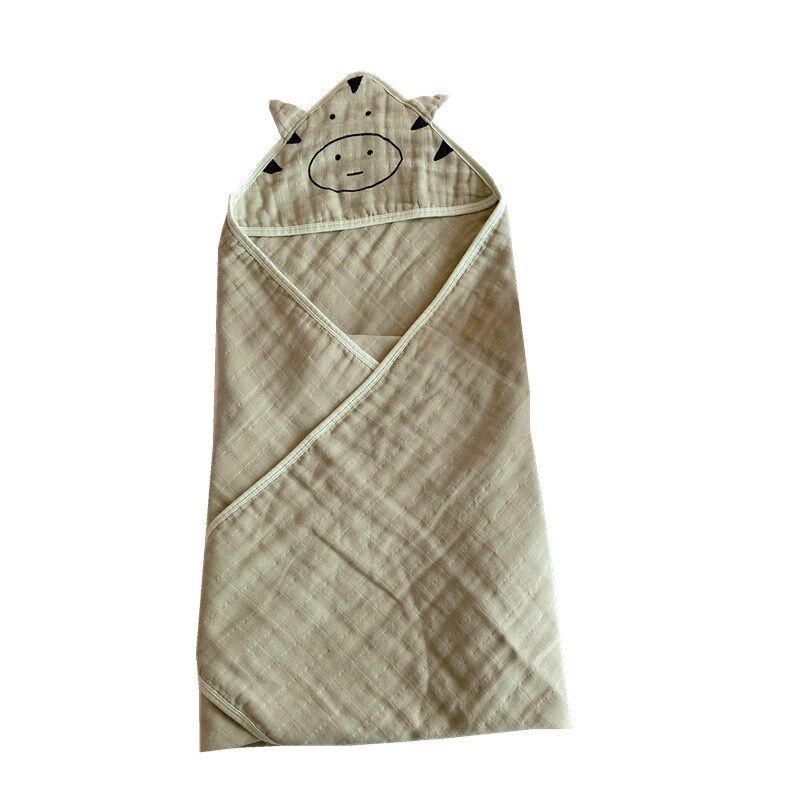 有机纱布浴巾 可爱卡通毯子  婴幼儿毛巾宝宝盖毯 出生抱被新生儿