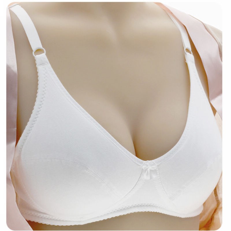 中老年人薄款无钢圈内衣女小罩杯无海绵全棉针织文胸透气妈妈胸罩