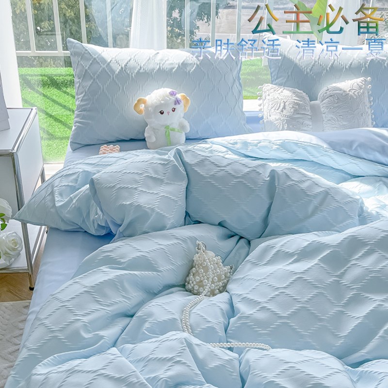 高级床单四件套家用非全棉纯y棉磨毛公主风宿舍被单婴儿成人好被