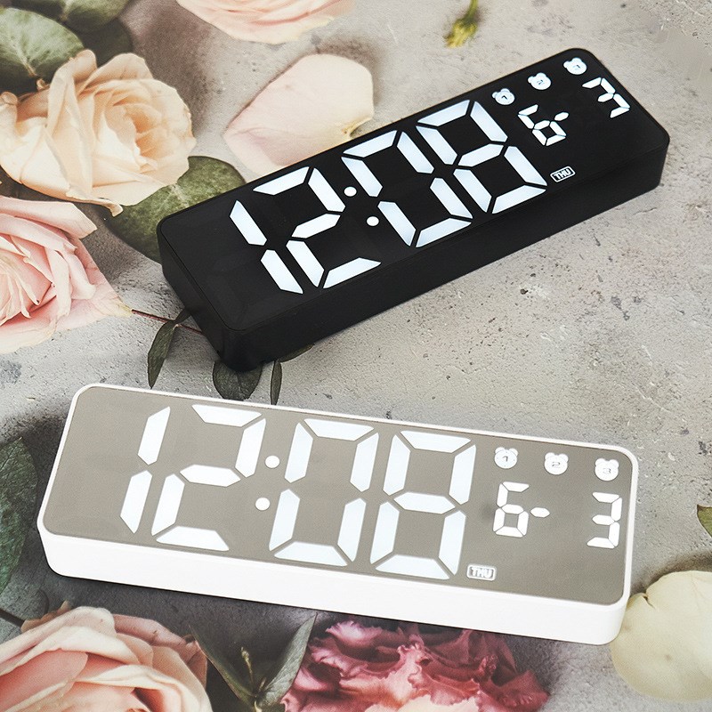 新款LED数字时钟大屏幕客厅挂钟夜光多组闹钟简约钟0713