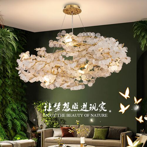 斯洛特轻奢吊灯现代别墅客厅灯创意大气新款枝形树枝高端水晶灯