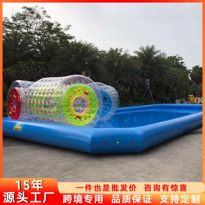 充气水上滚筒儿童PVC彩色透明球水上娱乐设备水上充气玩具步行球