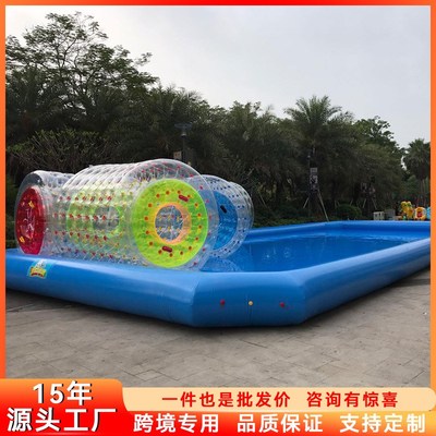 充气水上滚筒儿童PVC彩色透明球水上娱乐设备水上充气玩具步行球