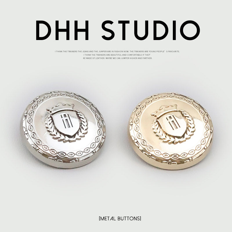 英伦风盾牌皇冠金属纽扣简约百搭女西服扣子羊绒毛呢大衣扣风衣扣