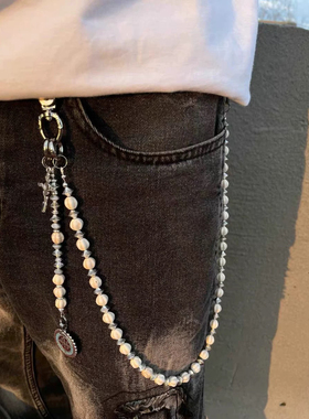 RayCenter十字架神父圆牌裤链手工拼接原创金属穿搭配饰挂件