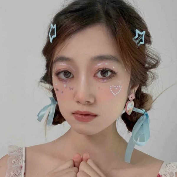 张杰五月天周深演唱会应援妆脸贴蓝色周边星星钻石贴纸应援物眼贴