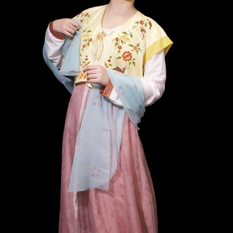 青泠谷日出祁连唐制唐背子笼裙汉服女式