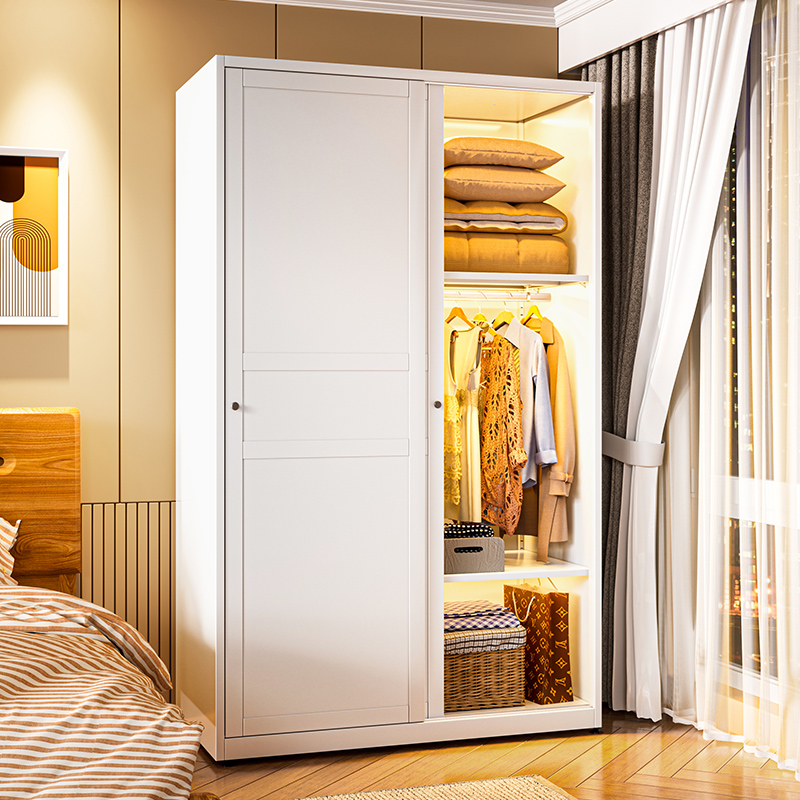 福凯祥家用钢制衣柜推拉移门铁艺衣橱卧I室阳台大容量金属储物柜