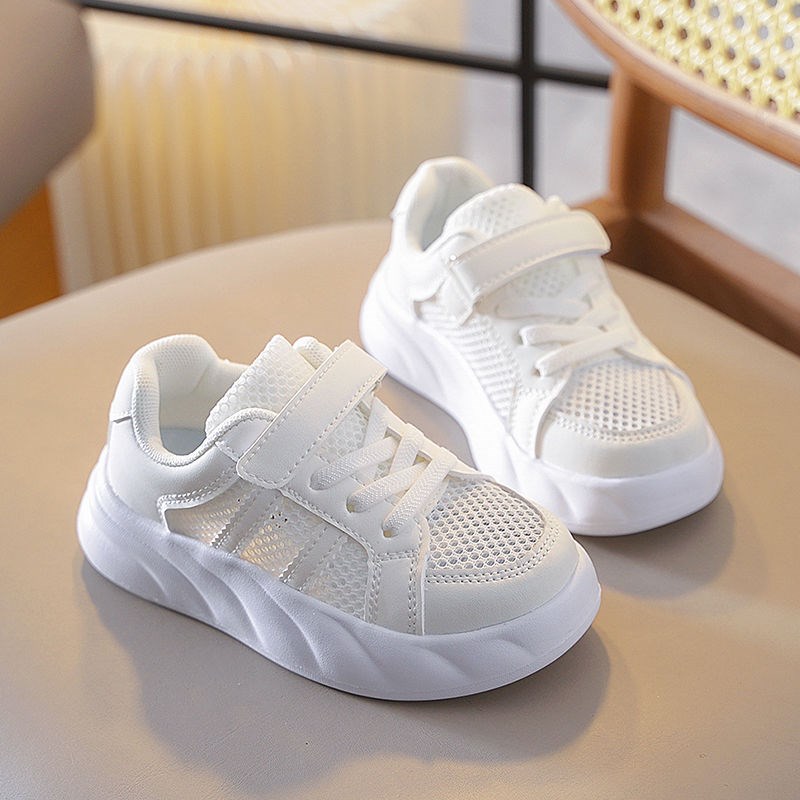 软底儿童运动鞋镂空女童小白鞋2025夏季新款男童网鞋时尚白色童鞋
