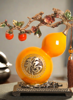 创意葫芦摆件玄关电视柜桌面酒柜装饰品客厅中式招财乔迁新居礼物