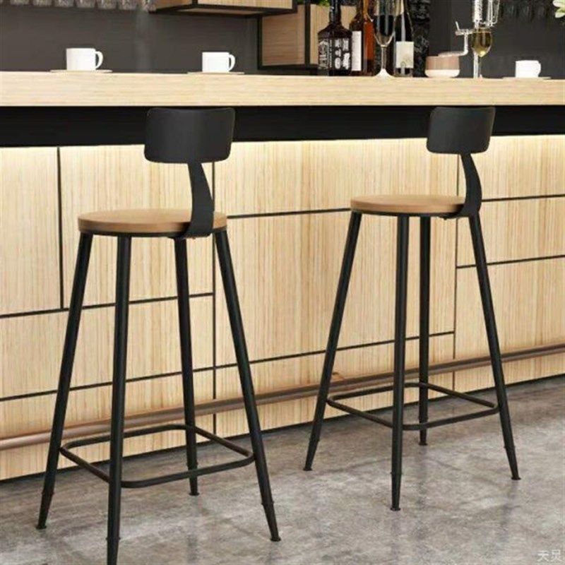 美式现简约酒吧脚椅子靠背椅实木家用脚凳铁艺吧台椅轻奢圆,住宅家具,家用高脚椅,淘宝优惠券,粉丝福利购,淘宝优惠卷
