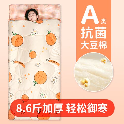 成人纯棉睡袋冬季加厚防寒大人家用值班午休单人户外露营便携被子
