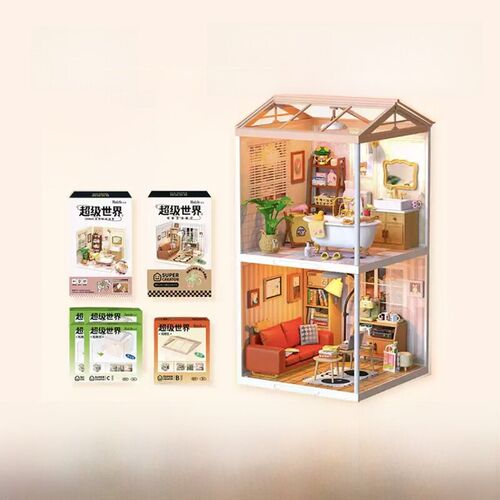 若来超级世界卧室DIY房子拼图积木儿童组装玩具模型女孩生日礼物