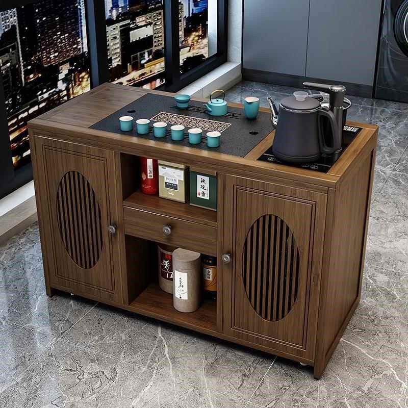 【折扣店】移动茶桌茶台家用实木小茶车客厅泡茶几茶具套装全自动