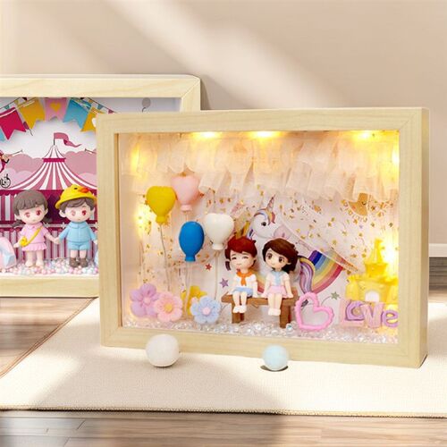 幼儿园儿童DIY手工相框画材料包创意情侣礼物摆件益智玩具女孩