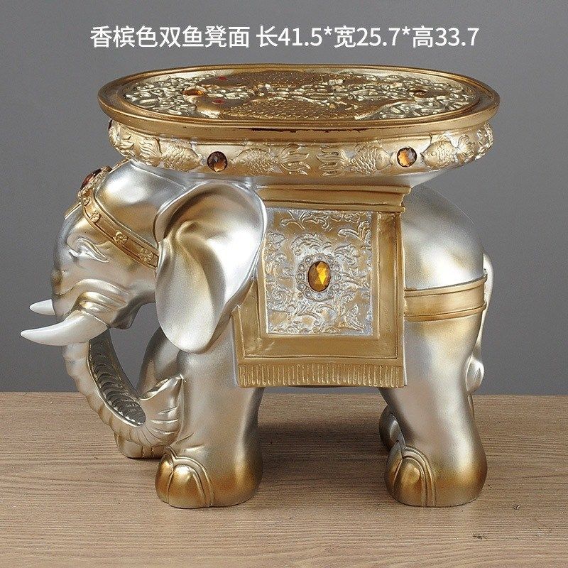 创意大象凳换鞋凳树脂摆件酒店客厅玄关进门口乔迁送礼新房装饰品