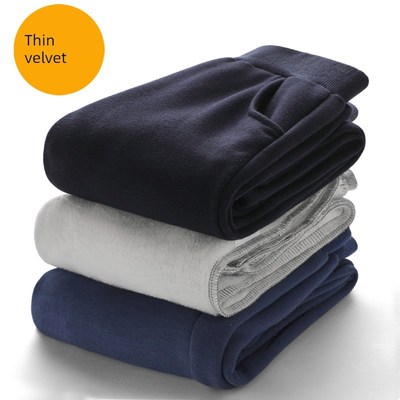 男童运动裤薄绒春秋冬款儿童休闲长裤子一体绒小男孩秋裤宽松卫裤