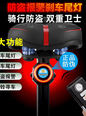自行车尾灯智能感应多功能防盗报警遥控寻车行刹车警示安全夜骑灯
