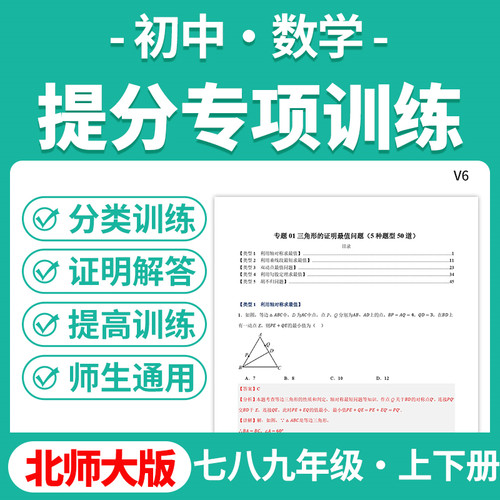 2026北师大版初中数学专题训练备考提分专项训练强化提升练习七八九年级上下册电子版资料
