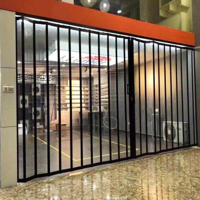 下轨水晶折叠门透明商铺洗车隔断门帘汽车铝合金商场推拉无美容房