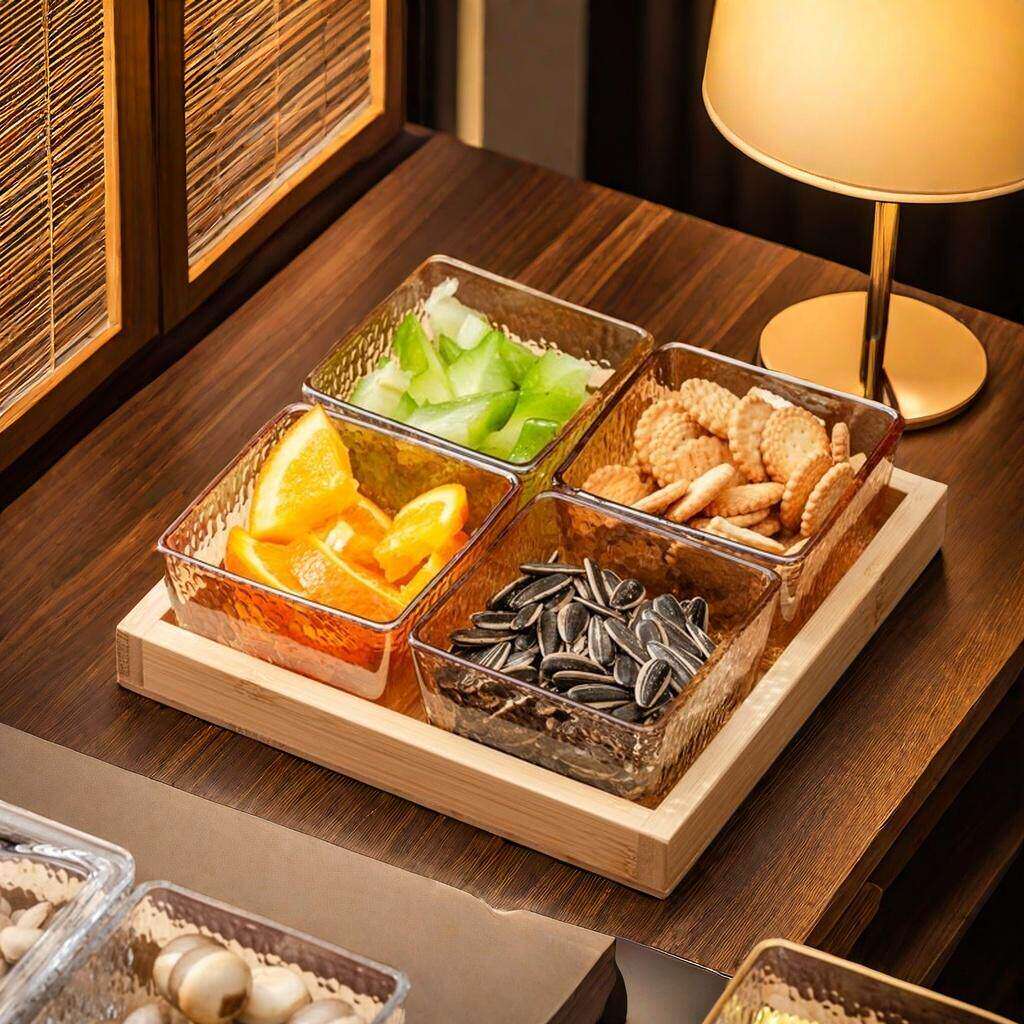欧式果盘家用分格点心盘足浴美容美发ktv酒吧商用摆盘茶点零食盒