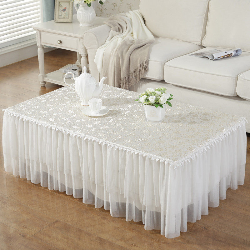 蕾丝布艺防尘茶几桌布垫家用客厅餐桌布桌垫台布长方形茶几罩盖巾,居家布艺,桌布,淘宝优惠券,粉丝福利购,淘宝优惠卷