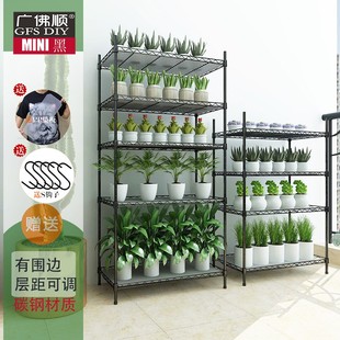 4层小花架阳台多肉室内室外落地多层不锈钢移动立体种菜花盆专用