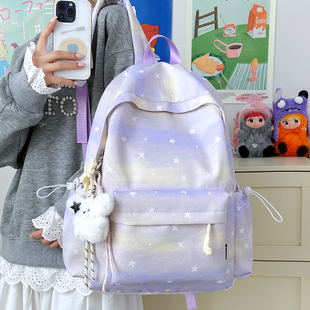 高颜值双肩包女生学生书包旅行大容量通勤旅游轻便小众不撞款背包