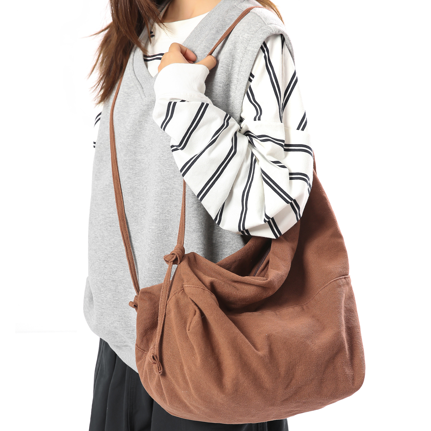 慵懒风帆布托特包单肩双肩斜挎包