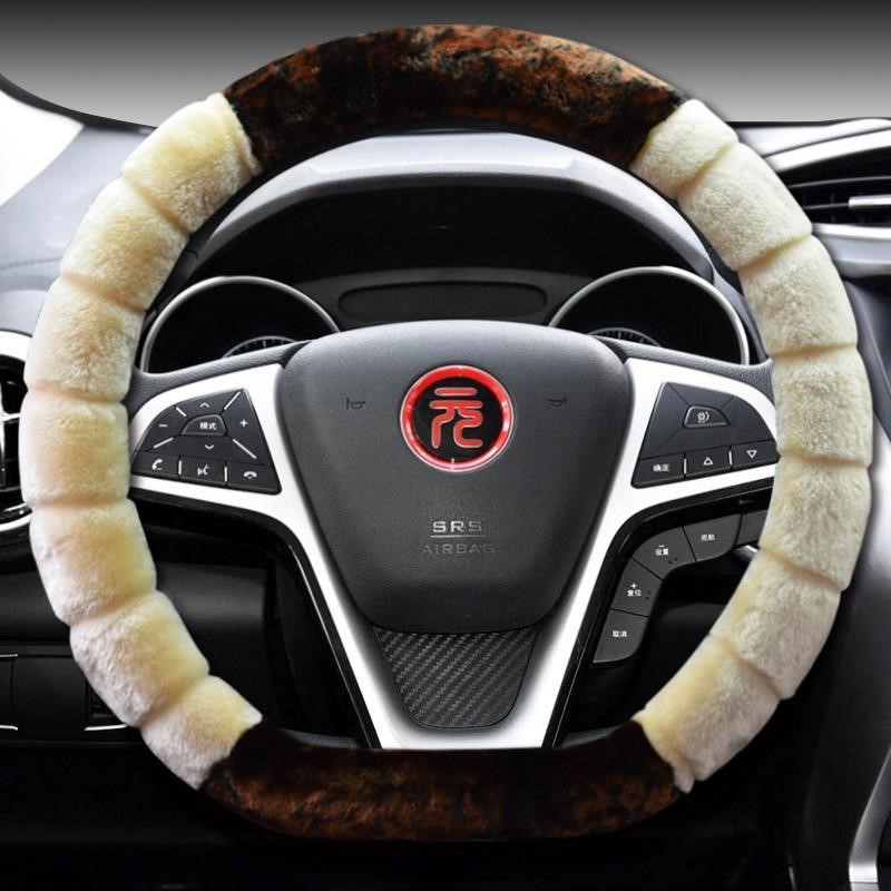毛绒比亚迪元ev535方向盘套冬季专用元EV360汽车把套电动车保暖