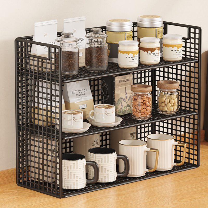 桌面置物架杯子收纳架子餐桌台面工位水杯咖啡杯茶具桌上小型杯架