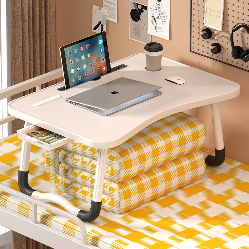 可折叠床上小桌子学习书桌笔记本电脑桌懒人卧室飘窗桌坑几简易大学生宿舍学生写字小桌板儿童看书课桌膝上桌