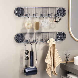 吸盘式挂钩卫生间免打孔墙上强力真空挂钩一排浴室门后无痕挂衣钩