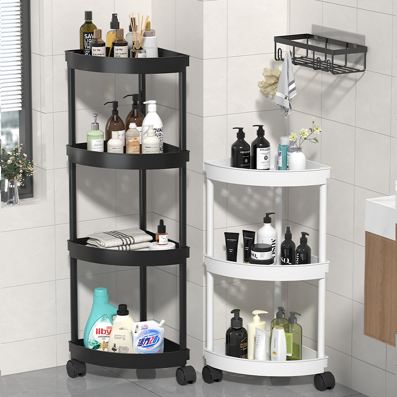 卫生间三角置物架浴室落地多层储物架墙角淋浴间收纳架厕所转角架