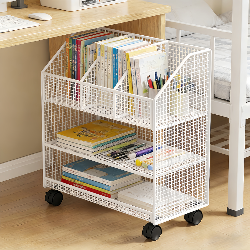 书架可移动落地置物架桌下大容量阳台简易儿童课桌边带轮书本收纳,收纳整理,书桌收纳置物架,淘宝优惠券,粉丝福利购,淘宝优惠卷
