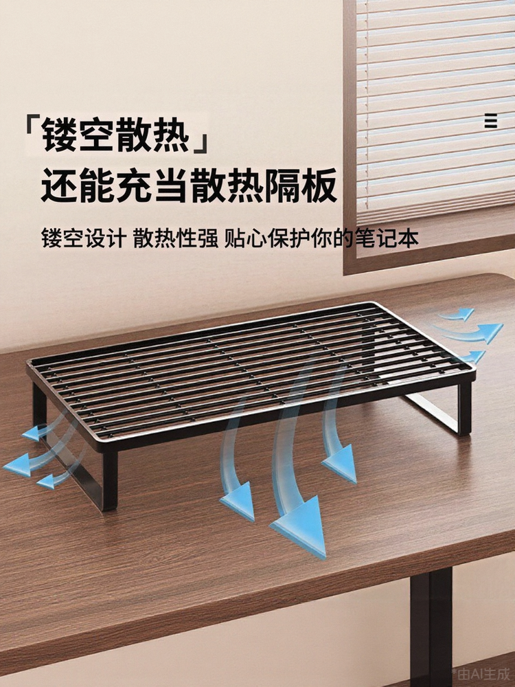 Laptop Stand Cooling Base Barbecue Rack Support Stand Home Desktop Riser Stand Suspended Desk Dormitory Heightening Monitor Riser Iron Cooling Rack Stand