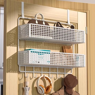 门后挂衣架免打孔超薄置物架挂钩夹缝架入户门挂衣钩高级收纳架子