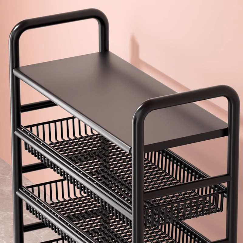 厨房置物架落地多层微波炉架子家用货架锅架蔬菜篮推车收纳储物架