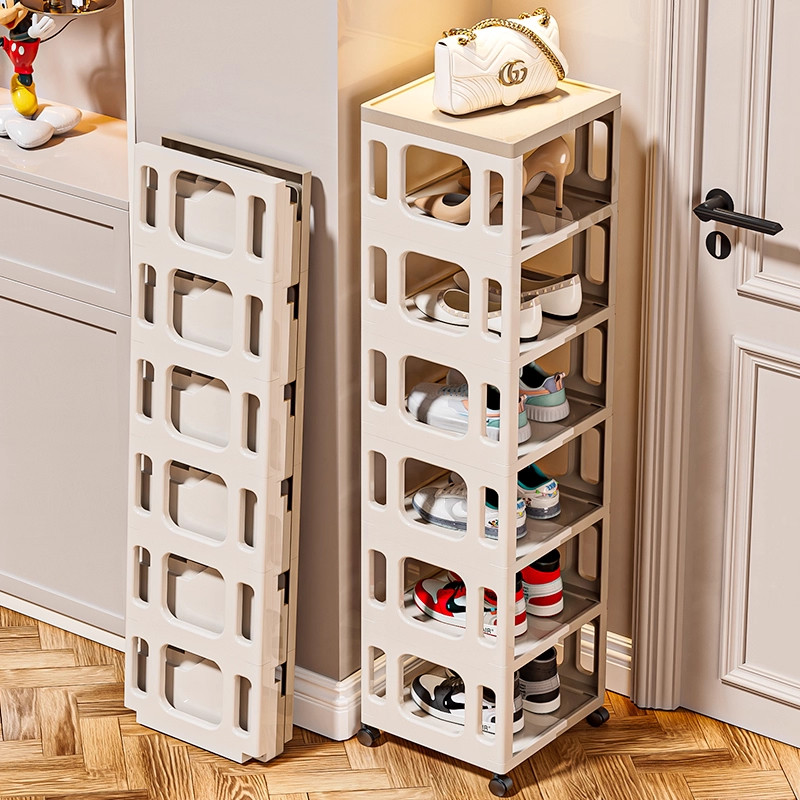 可折叠鞋架免安装家用门口多层入户小窄夹缝简易鞋柜鞋子收纳神器,收纳整理,鞋子收纳架,淘宝优惠券,粉丝福利购,淘宝优惠卷