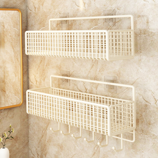 卫生间置物架免打孔壁挂墙上挂篮多功能厕所洗漱台浴室用品收纳架