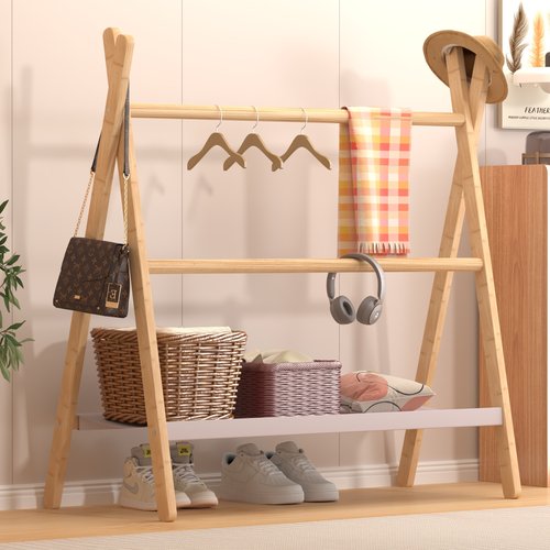 衣服落地挂衣架卧室衣服挂架衣帽架床尾晚上放衣服神器衣服置物架