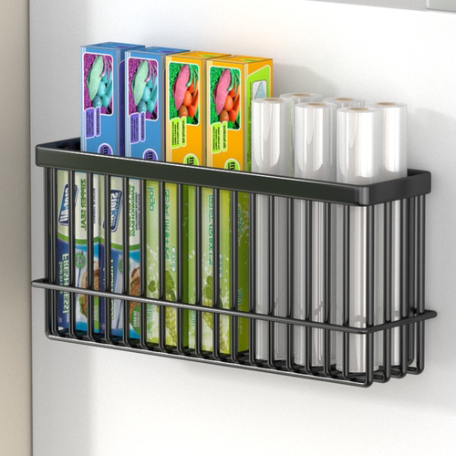 磁吸冰箱侧面收纳架厨房用品保鲜袋保鲜膜纸巾收纳盒壁挂式置物架