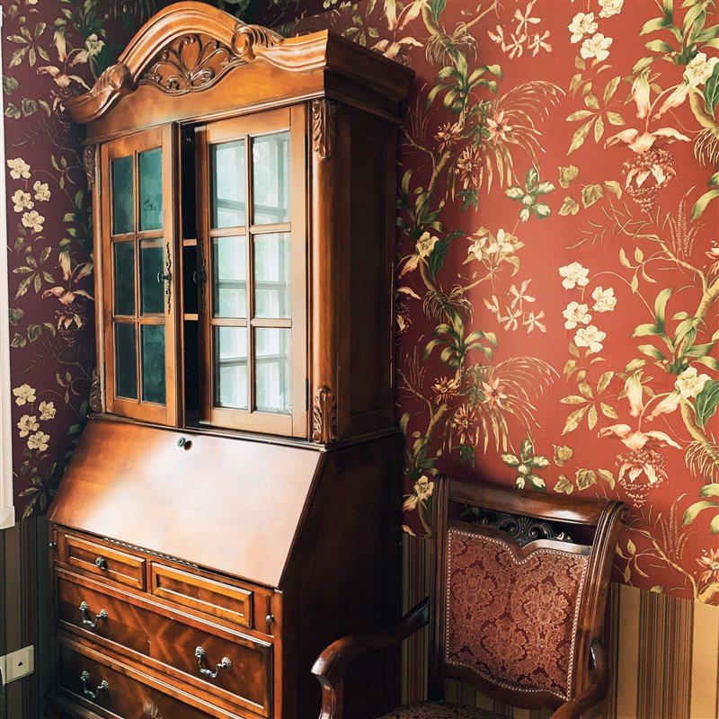 美式书柜实木书桌一体桌欧式书房卧室储物柜学生家用收纳柜子书架